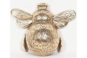 CASA STORE Bee Door Knocker - in Chrome or Brass - Very Realistic with Proper Wings and feet (Brass)