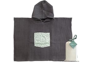 MOLIS & CO molis&co. Ponczo kąpielowe dla dzieci w wieku 3-4 lat. INES II. Ręcznik plażowy z kapturem. Lekki i kompaktowy szlafrok kąpielowy dla dzieci.