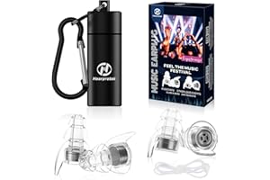 Hearprotek 2 pares de tapones para los oídos para conciertos, música de alta fidelidad, reducción de ruido de 26 dB, protección auditiva, tapones de silicona reutilizables para Músicos