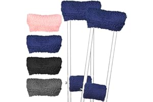 YASDYRI Krücken Pads mit Handgriffen für Erwachsene und Kinder Wollartige Schicht mit Hochdichtem Schaum Krückenpolster Anti Rutsch Krücken Polster Set 4 Stück (blau)