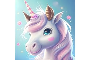 EOBROMD Licorne Diamond Painting, 5D DIY Broderie Diamant Painting Kit Complet Rêve, Peinture Diamant Artisanat Strass Point de Croix Painting pour Adultes Enfants, Décoration Intérieur 35x35cm