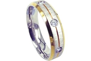 Everstone Men Wedding Band Engagement Ring Titanium Ring Dome Shape 6mm