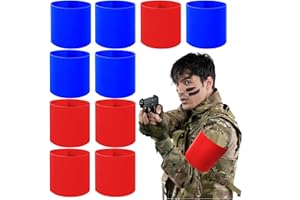 jiawaggag 10 Stück Team Armbänder Airsoft Rot Klett Armbinde Team 11 * 45cm Bunte Armbinde für Mannschaften Schule Vereine Blau und Rot