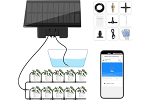 CELERAUR Solaire WIFI Kit d'irrigation Goutte à Goutte Automatiqu Système d'irrigation Automatique avec minuterie programmable hebdomadaire contrôlée à distance par application