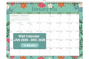 KOOLSTUFFS 2026 Wall Calendar, Monthly Calendar Planner, Jan 2026 - Dec 2026, Hanging Calendars, Desk Accessories and Office Organization for Home, School, Office, (8.5" x 11") (Green)