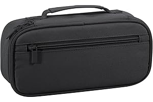 Betarami Federmäppchen Federtaschen Mäppchen Etui Stifte 5 Fach, Federtasche große Kapazität Federmappe,Teenager Erwachsene Schlamppermäppchen, Pencil Case mit Tragegriff für Schule,Büro, Schwarz