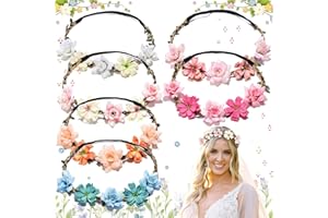 Weploda 6 Stück Damen Haarband Blumen, blumenkranz haare kinder, Haarkranz Blumen Stirnbänder, Geeignet für Den Alltag und Fotoshootings, Kann Auch Als Hochzeitsgirlande Verwendet Werden