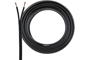 SeKi Câble de haut-parleur noir - 2 x 0,50 mm² - Anneau de 10 m - Câble d'enceinte en cuivre CCA pour un son clair pour HiFi, home cinéma et HiFi de voiture - Avec marquage de polarité
