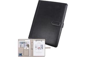 DoocliB Klemmbrett A4 Ordner,PU-Leder mit Dokumentenfächern Klemmbrettmappe A4, Klappdeckel und Magnetverschluss,Schreibmappe Klemmbrett Mappe mit Klemmbrett
