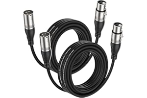 EBXYA Cable de Micrófono XLR 5M 2Pack - Premium Balanceado de 3 Pines Macho a Hembra, Cable DMX de Conexión