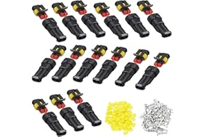 Huamirra Auto Impermeabile Connettore 15 Pezzi,Connettore Rapido Impermeabile, Connettore Rapido Impermeabile a 2 Poli, con Filo per Auto, Veicolo a Motore, Camion, Kayak, Barca, Scooter, Moto