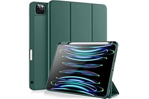 Vobafe Custodia Compatibile con Cover iPad Pro 11 2022/2021/2020/2018, a tre ante con portapenne per iPad Pro 11 pollici, Supporto 2. Gen Pencil, Attivazione/Disattivazione Automatica, Verde Pino