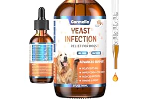 CARMELIE Natural Yeast Relief for Dogs, Supports Dog Healthy Itch Relief, Ear Discomfort Care, Itch for Dogs, Allergy Supports, Inflammation Relief for dog, 60ml