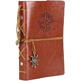 NectaRoy Retro Vintage Denizcilik Defteri Klasik PU Deri Kapak Not Defteri Seyahat G&uuml;nl&uuml;ğ&uuml; Seyahat Dergisi Doldurulabilir Esk