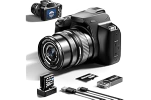 G-ANICA G Appareil Photo numérique, Appareil Photo 4K et 64MP pour la Photographie, Appareil Photo vidéo, Appareil Photo Zoom vlogging 40x pour Youtube avec Flash, Sortie WiFi et HDMI, Carte SD de 32 go