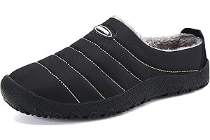 SMajong Invierno Zapatillas de Casa para Hombre Mujer Espesar Zapatillas Aire Libre Impermeables Cálidas Pantuflas de Casa Interior Zapatos con Pelusa Forro Talla Grande 35-48 EU