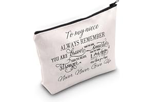 WZMPA Nipote, borsa cosmetica per il trucco di compleanno, laurea, per la nipote, la zia, lo zio, il regalo ispirato alla mia nipote, il trucco, la borsa con cerniera, la laurea, Alla mia nipote