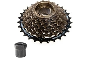 ZUKKA Roue Libre de vélo ATA Speed, 6/7/8 Vitesse 14-28T / 13-28T Vis de Roue Libre de vélo sur moyeu Libre fileté de Type à Roues Libres Multiples, Noir/Marron