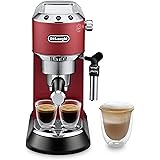 De'Longhi Dedica Style Traditional Pump Espresso Machine, Coffee and Cappuccino Maker, EC685R, Red
