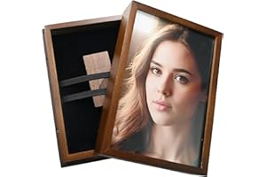 LXSINO Caja de memoria flash USB de madera, compatible con fotos de 4 x 6 pulgadas (sin memoria USB)