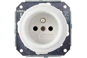 fontini 31 – 208 – 17 – 2 – Base d'alimentation prise terre Frances 16 A porcelaine blanc pack