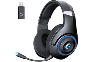 KAPEYDESI PS5 Headphones, Gaming Headset PC, Wireless Headphones Gaming, Bluetooth Gaming Headset for PC/Mobile - Black