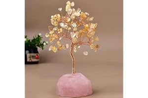YTTRIUNY 6.2 In Citrine Crystal Tree of Life,Handmade Healing Gemstones,Money Tree,Healing Trees for Positive Energy,Gifts for Women Mom,Handmade Reiki Gemstones for Home Office Desk Accessories
