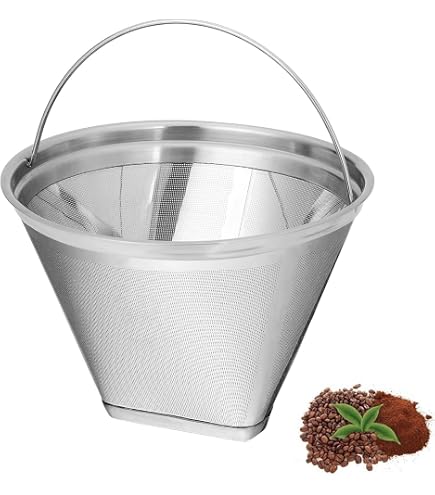 Filtro Caffè In Acciaio Inossidabile Oro A Cono - Riutilizzabile Per Macchine Da Caffè - Dimensioni 123x58x85 Mm - 2