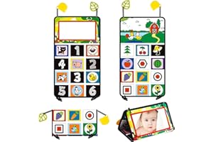 Wolepaz Tummy Time Mirror Toys, High Contrast Baby Sensory Toys 0 6 Months Flip Mirror, Newborn Developmental Activity Montessori Toys for Infants Girls Boys 0-6 Months(Poultry)