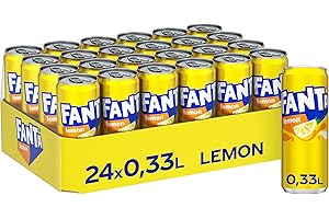 ‎FANTA Fanta Lemon - kalorienreduzierte Erfrischung mit fruchtigem Zitronengeschmack - spritzig-erfrischendes Softgetränk in Einweg Dosen (24 x 330 ml)