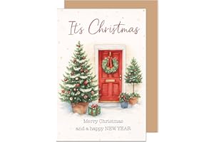 Edition Seidel Kartka z życzeniami premium na Boże Narodzenie z kopertą. Kartka z życzeniami kartka bożonarodzeniowa angielska dla kobiety mężczyzny retro Merry Christmas Boże Narodzenie Happy New