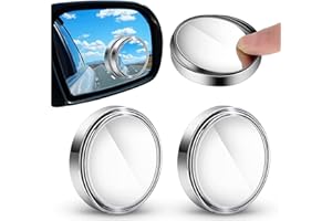 EnixwH 4 Piezas Espejo de Punto Ciego para Coche, Espejos Redondos de Punto Ciego Sin Marco, Ajustable 360° Crista Gran Angular, HD Blind Spot Mirror, ‎Espejo ángulo Muerto para Coches, SUV, Camione