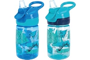 Nuby Incredible Gulp – Tasse pour enfants | Anti-fuites | Poignée de transport | 360ml | Motifs Dinosaures | +18 Mois | 2 Pack