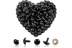 TOAOB THE ONE AND ONLY BABY TOAOB 150 Paia Occhi Sicurezza Nero 16 mm Plastica Occhietti e Rondelle per Creazione Bambole Pupazzi Fai da Te Artigianato