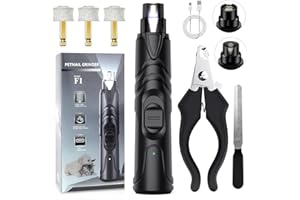 ETENTOUS Krallenschleifer für Hunde, Neuester Profi Krallenschleifer mit 3 Anschlüssen (mit krallenschere), Superleise, Dog Nail Grinder für Große, Mittelgroße, Kleine Hunde