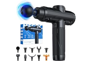MECOC Massage Gun, Deep Tissue Percussion Massager for Pain Relief, Super Quiet Portable Body Relaxation Electric Muscle Massage Gun with 12 Attachment 30 Speed (Black 2)