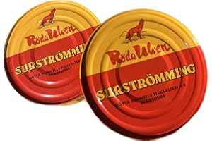 SOULGOODS Surströmming ARENQUE | Especialidad sueca | Röda Ulven 300g/400g Lata (arenque fermentado) | Desafío Surströmming | Pescado de Suecia