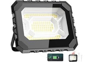 ADEWALK 120W Foco LED Recargable Solar, 5 Modos Luz de Trabajo Portátil USB 16000 lm, Foco LED Bateria 16000 mAh, IP66 Impermeable foco solar portatil Magnética para Camping, Trabajo, Pesca, Emergencia