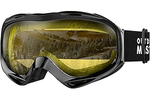 OutdoorMaster OTG Ski Goggles - Over Glasses Ski/Snowboard Goggles for Men, Women & Youth - 100% UV Protection