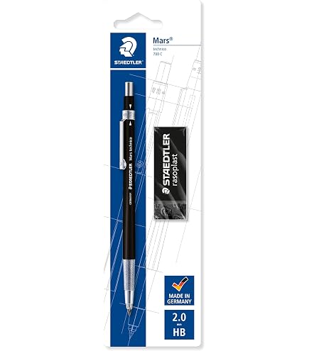 Faber-Castell TK9071 2mm 3B Graphite Leads - Pack Of 10, Intense Black, Easily Erasable