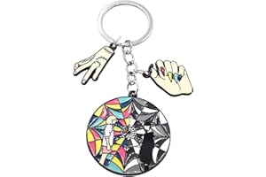 Tomicy Miércoles Llaveros La Familia Addams Keyring Amistad Pulsera Joyería De Miércoles Addams Llaveros Colgante De Dibujos Animados,Perfecto Para Regalo Cumpleaños