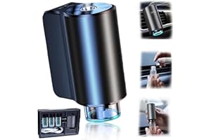 HUALEI-V Smart Car Air Freshener,Rechargeable Aroma Diffuser with 3 Levels of Adjustable Intelligent Car Diffuser with 3 Bottles Essential Oil(cologne)