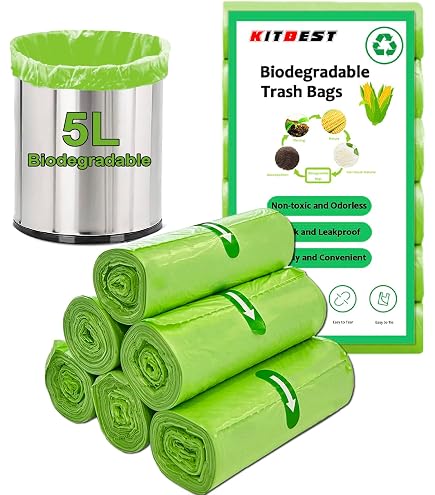 For: Good Sacchetti Rifiuti Biodegradabili E Compostabili - 4 Galloni, Extra Forti, 25 Pezzi - Per Bagno E Ufficio - A Base Vegetale - 4