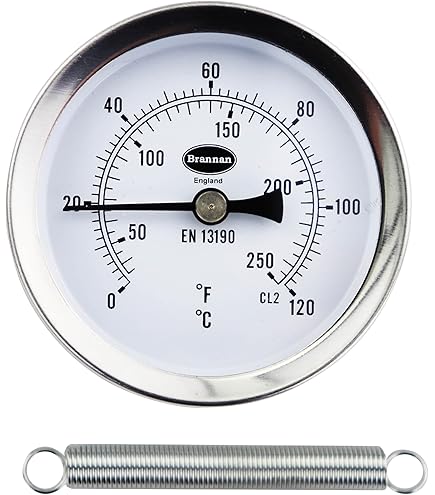 URPIZY Rohrthermometer Zum Anklippen – Edelstahl, 63 Mm, 0–120°C Für Heizung & Industrie