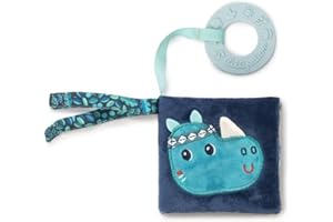 Lilliputiens - Stoffbilderbuch für Babys Marius das Nashorn - Interaktives Fühlbuch mit Beißring und lustigen Texturen - Fördert die Motorik ab 6 Monaten - 83373