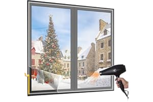 MEFENY Window Insulation Kit, 5 Pieces 1.6m x 2m Heat Shrink Film Clear Dustproof Thermo Cover Indoor Insulating Foil Draft Excluder Stop Cold Condensation Reduce Heating Costs