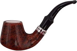 GERMANUS – Pipa de tabaco – Fabricado en Italia – Pipa Bent con inserto de espuma marina y bolsa para pipa, filtro de 9 mm, n.º 14