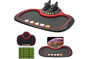 Feliciay Multifunction Car Anti Slip Mat,Anti-Skid Car Dashboard Sticky Pad,Non-Slip Mat for Car,Non Slip Dashboard Mount Mat,Car Phone Mat Mount Holder with Universal Phone Holder(cartoon)