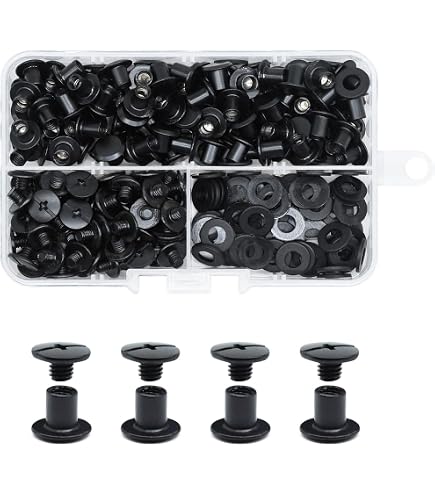 Lot De 10 Rivets Solides Tête Ronde Pour Cuir - 10x6mm, Noir, Neufs, Marque Uxcell