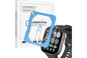 NEWZEROL 3 styck härdat glas för Amazfit Bip Max med monteringsram, [bubbelfri] [repobeständig] klockskydd av härdat glas